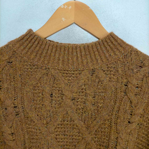 ナノユニバース nano universe YARN BY COFIL ラメ糸入りケーブルニット レディース