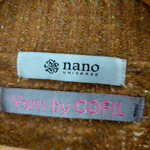 ナノユニバース nano universe YARN BY COFIL ラメ糸入りケーブルニット レディース