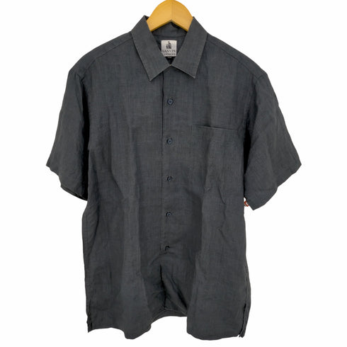 ランバン クラッシック LANVIN CLASSIQUE 光沢 リネン開襟シャツ メンズ import:L