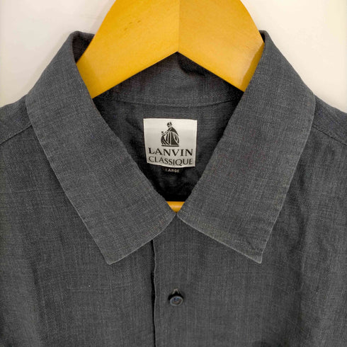 ランバン クラッシック LANVIN CLASSIQUE 光沢 リネン開襟シャツ メンズ import:L
