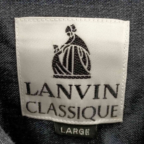 ランバン クラッシック LANVIN CLASSIQUE 光沢 リネン開襟シャツ メンズ import:L