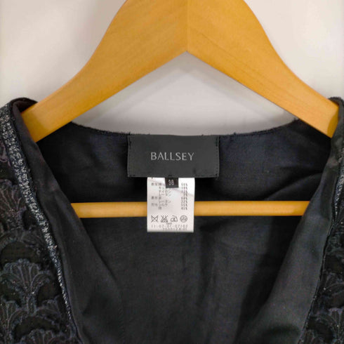 ボールジー BALLSEY 扇柄ノーカラー1Bジャケット レディース JPN:38
