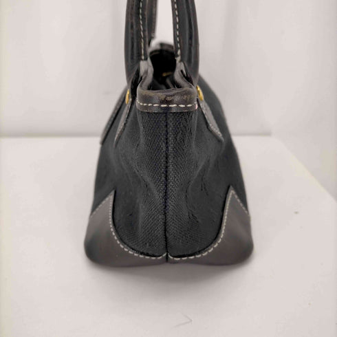 ヴィヴィアンウエストウッド Vivienne Westwood オーブロゴ レザーハンドル舟形ミニキャンバスハンドバッグ レディース