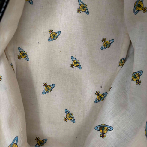 ヴィヴィアンウエストウッド Vivienne Westwood オーブロゴ レザーハンドル舟形ミニキャンバスハンドバッグ レディース