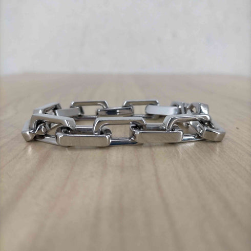 ステンレス 四面カットチェーンブレスレット メンズ