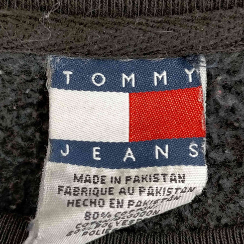トミージーンズ tommy jeans 90s 前V ロゴ刺繍 クルーネックスウェット メンズ import:L