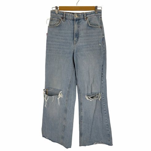ザラ ZARA WIDE-LEG FULL-LENGTH RIPPED JEANS レディース 36
