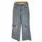 ザラ ZARA WIDE-LEG FULL-LENGTH RIPPED JEANS レディース 36
