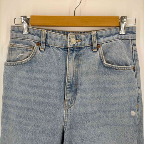 ザラ ZARA WIDE-LEG FULL-LENGTH RIPPED JEANS レディース 36
