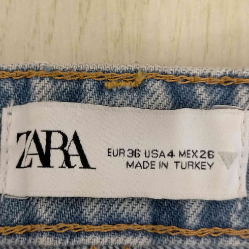 ザラ ZARA WIDE-LEG FULL-LENGTH RIPPED JEANS レディース 36