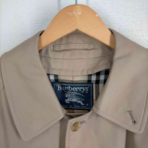 バーバリーズ BURBERRY’S 80s イングランド製 裏地ノバチェック 比翼 ステンカラーコート メンズ