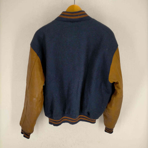 ゴールデンベアー Golden bear USA製 企業ロゴ レザー切替 ウールスタジャン メンズ import:M