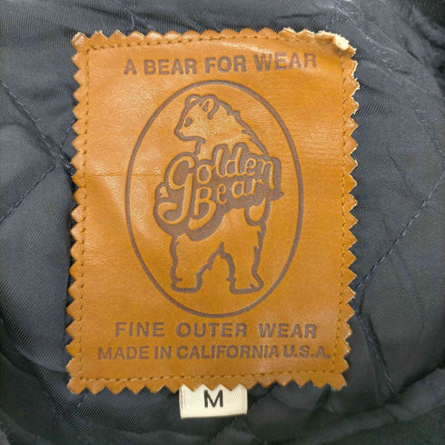 ゴールデンベアー Golden bear USA製 企業ロゴ レザー切替 ウールスタジャン メンズ import:M