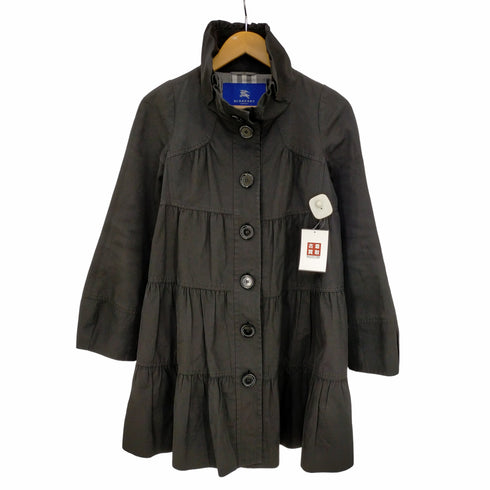 バーバリーブルーレーベル BURBERRY BLUE LABEL 裏地ノバチェック フリルハーフコート レディース JPN:38