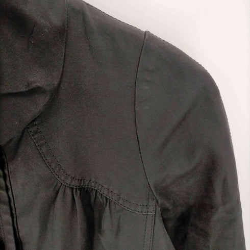 バーバリーブルーレーベル BURBERRY BLUE LABEL 裏地ノバチェック フリルハーフコート レディース JPN:38