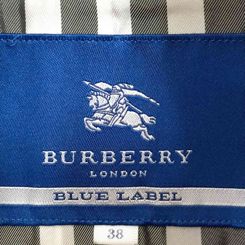 バーバリーブルーレーベル BURBERRY BLUE LABEL 裏地ノバチェック フリルハーフコート レディース JPN:38