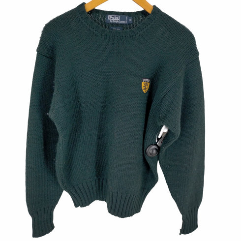 ポロバイラルフローレン Polo by RALPH LAUREN 90~00S エンブレムロゴ クルーネックウールニット メンズ JPN:M
