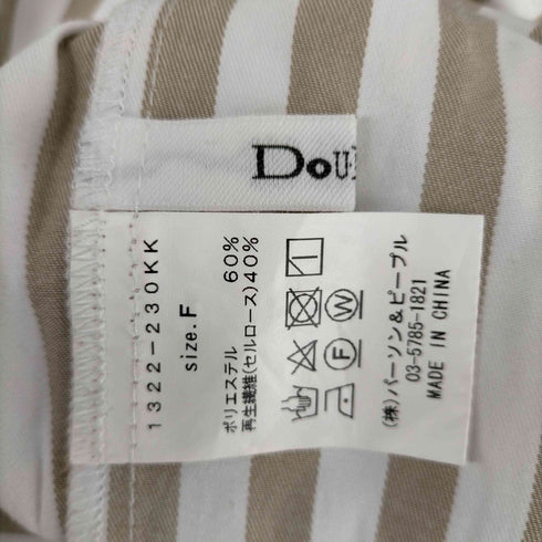 ドゥドゥ DouDou L/S バンドカラーストライプロングシャツ レディース FREE