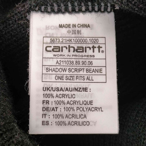 カーハート Carhartt SHADOW SCRIPT BEANIE ロゴ刺しゅうビーニー メンズ