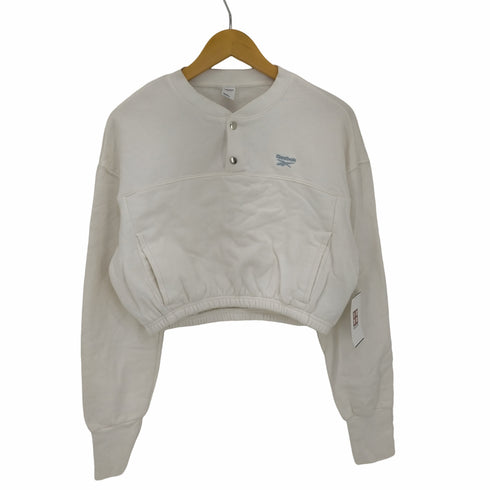 リーボック Reebok Classics Cotton French Terry Cover-Up 短丈 ロゴ刺繍 スウェットトレーナー レディース JPN:M