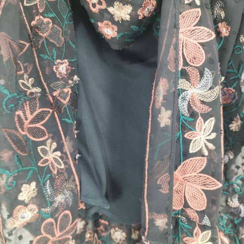 ザラ ZARA 花刺繍 シースルーワンピース レディース import:S