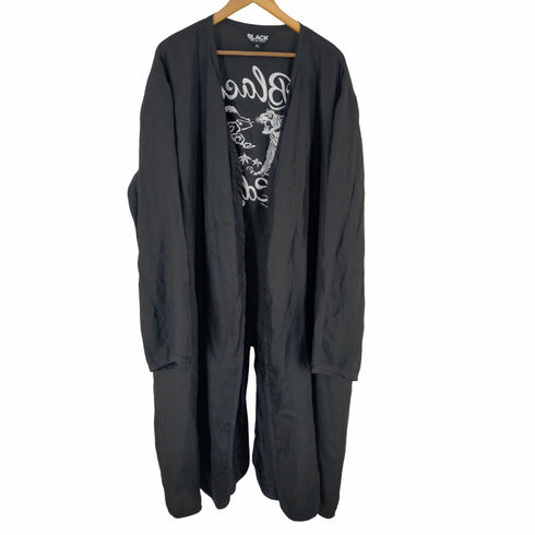 ブラックコムデギャルソン BLACK COMME des GARCONS 製品洗い加工 バック刺繍 ライナーロングコート メンズ JPN:XXL
