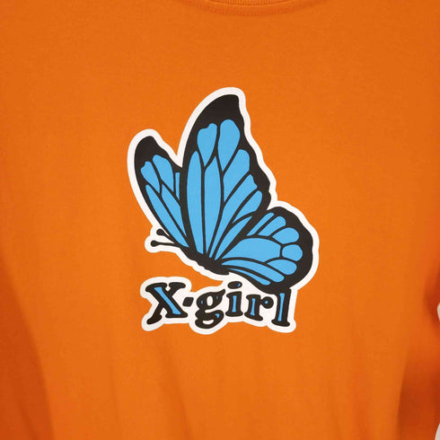エックスガール X-girl 蝶々ロゴデザイン L/S Tシャツ レディース JPN:2
