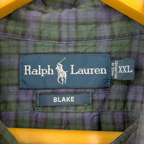 ラルフローレン RALPH LAUREN BLAKE ポニー刺繍 チェックBDシャツ メンズ import:XXL
