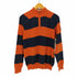 エディーバウアー Eddie Bauer ボーダー 袖ワッペン ハーフジップ ハイネック コットンニット メンズ import:M