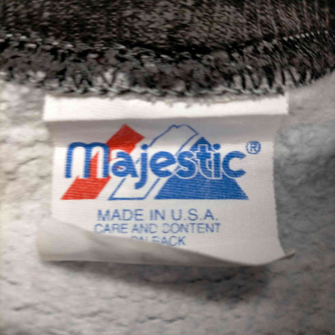 マジェスティック MAJESTIC 90S USA製 タートルネック 切替 刺繍 総柄 スウェット メンズ import:L