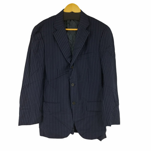 ポロバイラルフローレン Polo by RALPH LAUREN 90-00s 三角タグ 段返り3つボタン ウールストライプテーラードジャケット メンズ C96-W84-T180