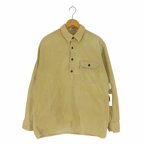 リーバイス Levis 香港製 白タブ コーデュロイ ハーフボタンプルオーバーシャツ メンズ import:L