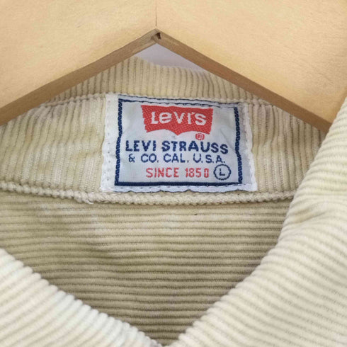 リーバイス Levis 香港製 白タブ コーデュロイ ハーフボタンプルオーバーシャツ メンズ import:L