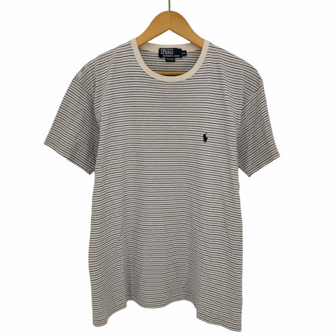 ポロバイラルフローレン Polo by RALPH LAUREN 90s ボリビア製 ポニー刺繍 ボーダークルーネックTシャツ メンズ import:M