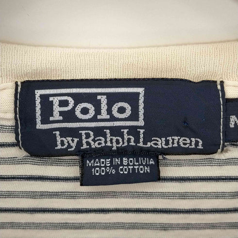 ポロバイラルフローレン Polo by RALPH LAUREN 90s ボリビア製 ポニー刺繍 ボーダークルーネックTシャツ メンズ import:M