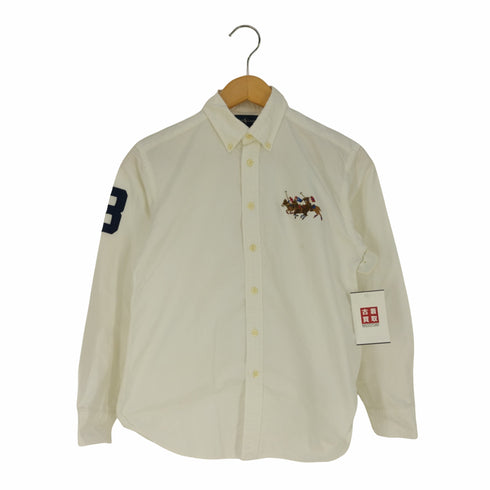 ラルフローレン RALPH LAUREN ポニー刺繍 アームナンバリング ボタンダウンシャツ レディース M(12/14)