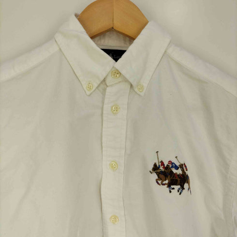 ラルフローレン RALPH LAUREN ポニー刺繍 アームナンバリング ボタンダウンシャツ レディース M(12/14)