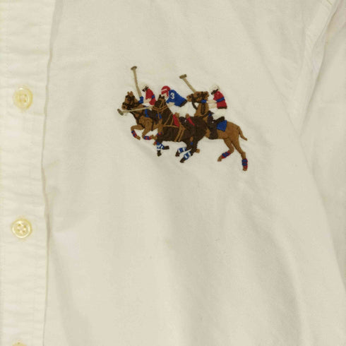 ラルフローレン RALPH LAUREN ポニー刺繍 アームナンバリング ボタンダウンシャツ レディース M(12/14)