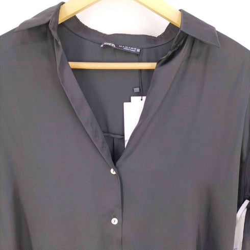 ザラ ZARA SATIN SHIRT サテンシャツ ブラウス レディース import:S