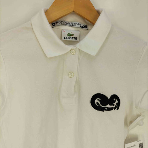ラコステ LACOSTE ×caperino&peperone ロゴ刺繍 ポロシャツ レディース 34