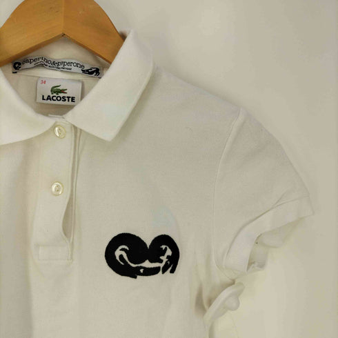 ラコステ LACOSTE ×caperino&peperone ロゴ刺繍 ポロシャツ レディース 34