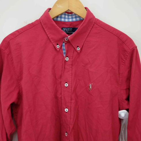 ポロラルフローレン POLO RALPH LAUREN BD長袖シャツ ギンガムチェックエルボーパッチ メンズ 17 1/2