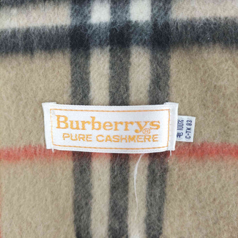 バーバリーズ BURBERRYS pure cashmere ノバチェック カシミヤ フリンジマフラー レディース