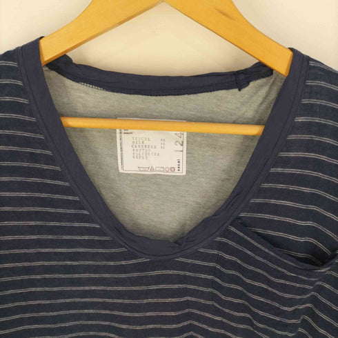 サカイ Sacai シルク混 ボーダー Uネック レイヤードカットソー メンズ 1