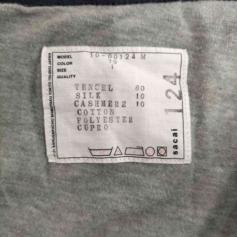 サカイ Sacai シルク混 ボーダー Uネック レイヤードカットソー メンズ 1