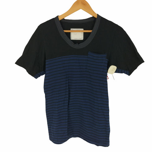 サカイ Sacai 13SS コットンポケット Uネック ボーダーTシャツ メンズ 1