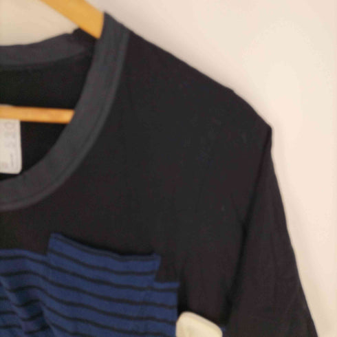 サカイ Sacai 13SS コットンポケット Uネック ボーダーTシャツ メンズ 1