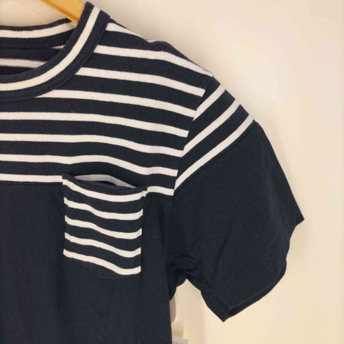 サカイ Sacai 14SS コットンポケット ボーダー クルーネックTシャツ メンズ 1