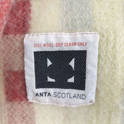 ANTA SCOTLAND チェック柄大判ウールマフラー レディース