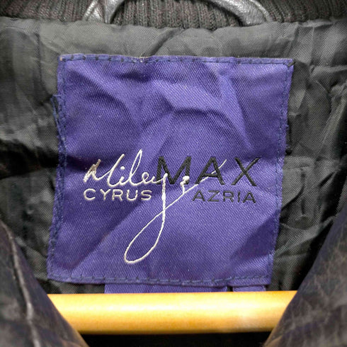 MAX AZRIA 長リブフェイクレザージャケット レディース JPN:XS